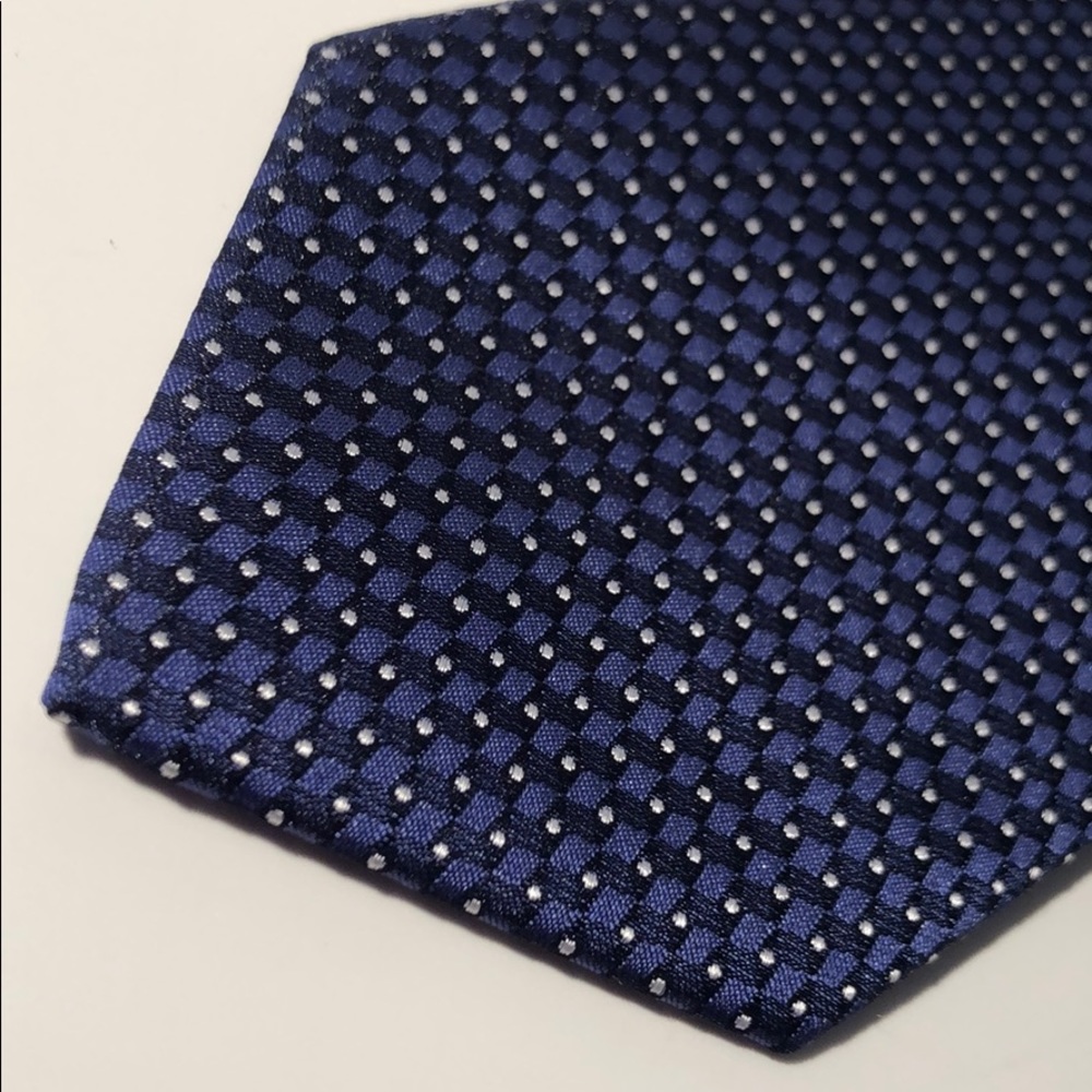 PERRY ELLIS PORTFOLIO DARK BLUE TINY SILVER DOT - Picture 3 of 6